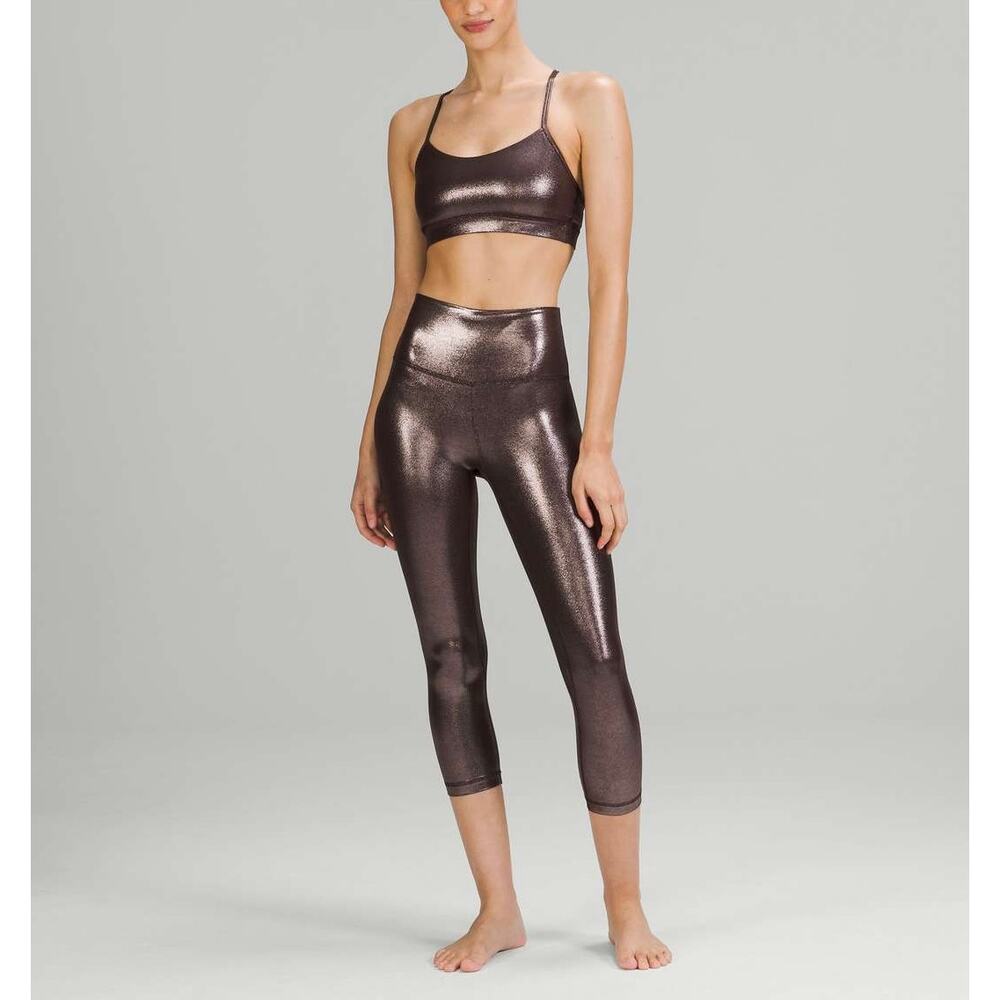 LULULEMON Align High Rise Crop 21" Legging 4 Radiate Foil Print French Press